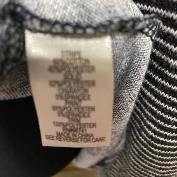 Truself long sleeve Multi Media Oversized Tunic stripes, plaid and lace sz L - Picture 6 of 8